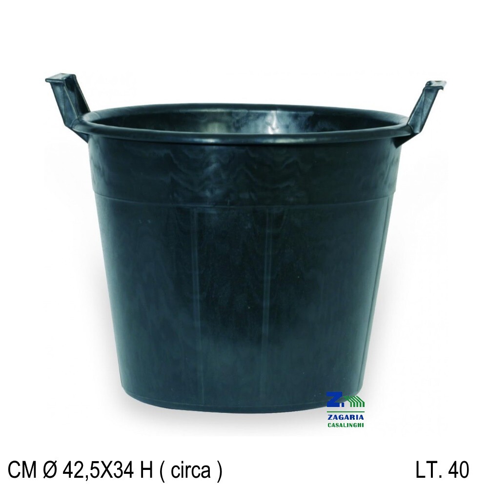 MASTELLO TINOZZA CONTENITORE LT 40 NERO PER AGRICOLTURA EDILIZIA GIARDINAGGIO