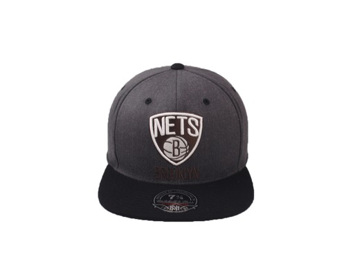 Gorra ajustada Brooklyn Nets Sombrero Mitchell & Ness Carbón Duna 2 Tonos Alta Corona - Imagen 2 de 6