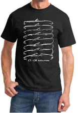 C1-C8 Corvette Convertible Evolution Classic Outline Design Tshirt NEW
