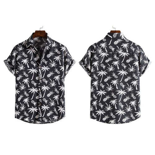 Mens Holiday Hawaiian Short Sleeve Beach Shirt Summer Casual Floral Tops Shirts - Bild 13 von 28