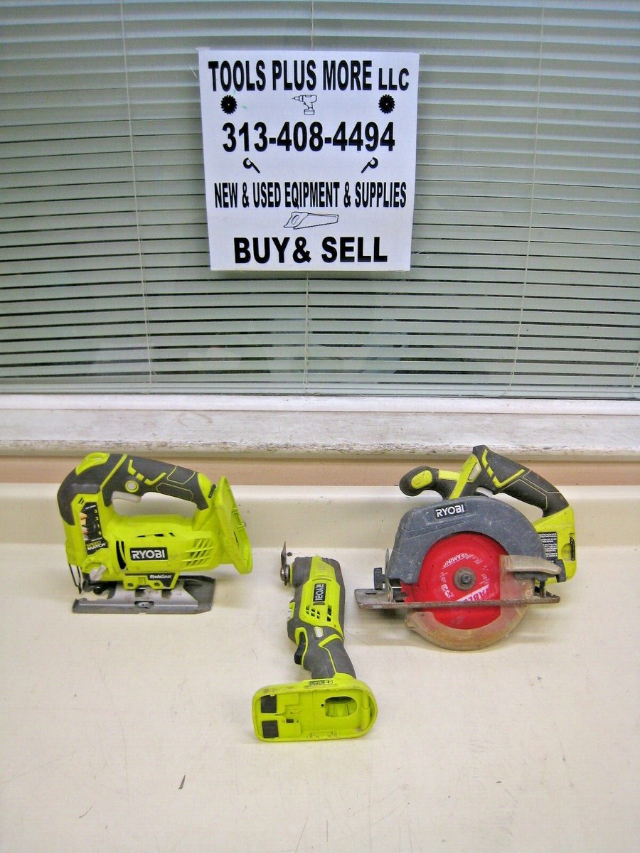 Set of Ryobi Tools Including Orbital Jig Saw, Oscillating Multi