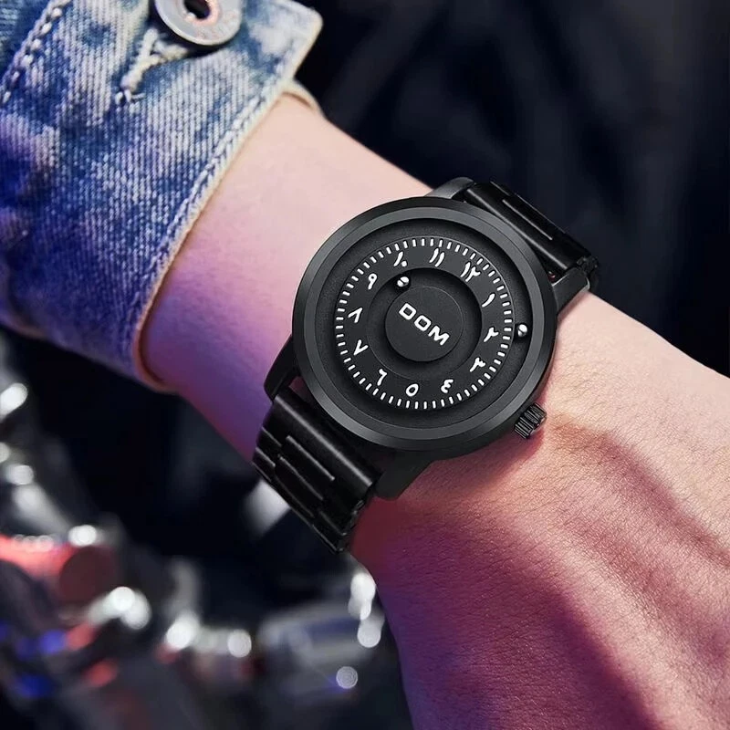 Men's Quartz Watch Magnetic Ball Wristwatch Waterproof Stainless Steel Watch - Image 4 of 4