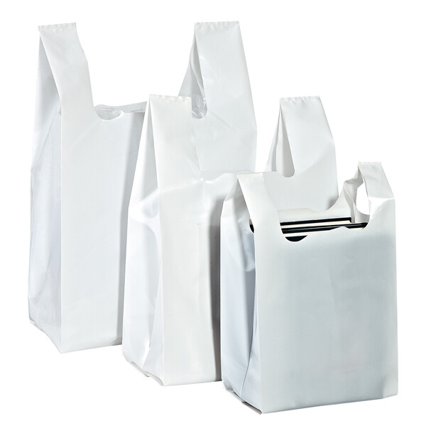 Buste SHOPPER PLASTICA bianche PE-LD 20 14 x 40 cm Spessore my