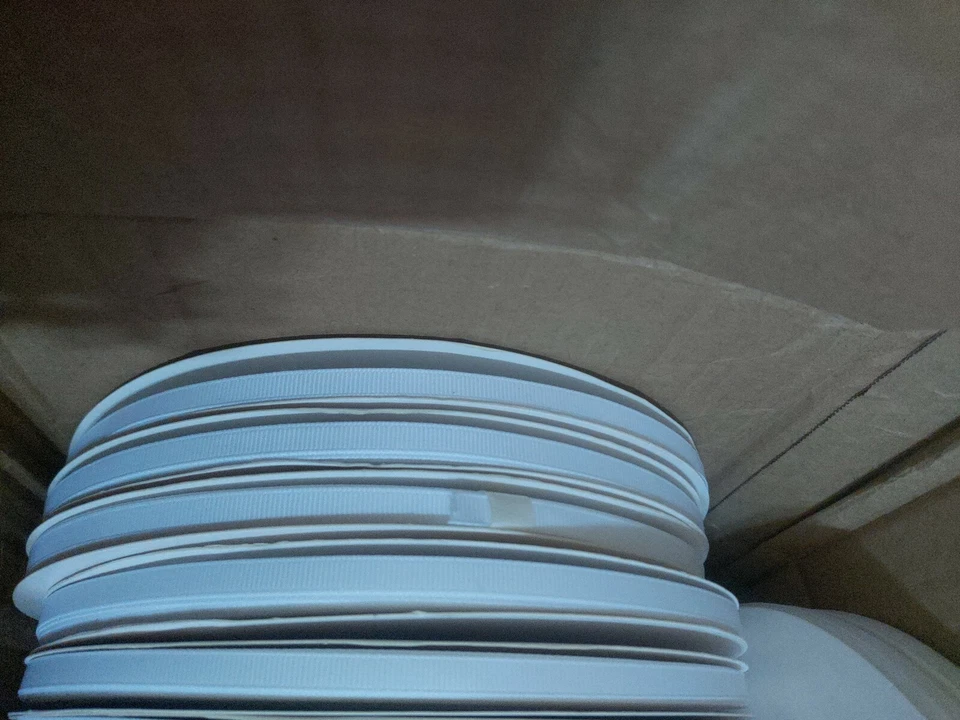 1/4" Grosgrain Ribbon Polyester Solid Narrow Assorted Colors Spool 100 yds white - Image 3 of 3