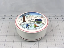 Villeroy & Boch Laplau Naif Christmas Covered Candy Trinket Dish Porcelain Small