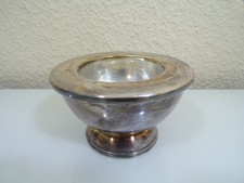 WOLFF  Kaviarschale mit Glaseinsatz 13 cm versilbert 90er TOP-Zustand !