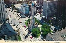 Postcard Chicago, Illinois - Water Tower Seen from John Hancock Center