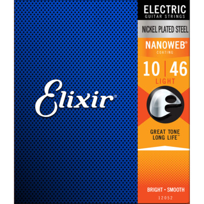 Elixir 12052 Nanoweb Coating Light Electric Guitar Strings 1 Set Pack 10-46