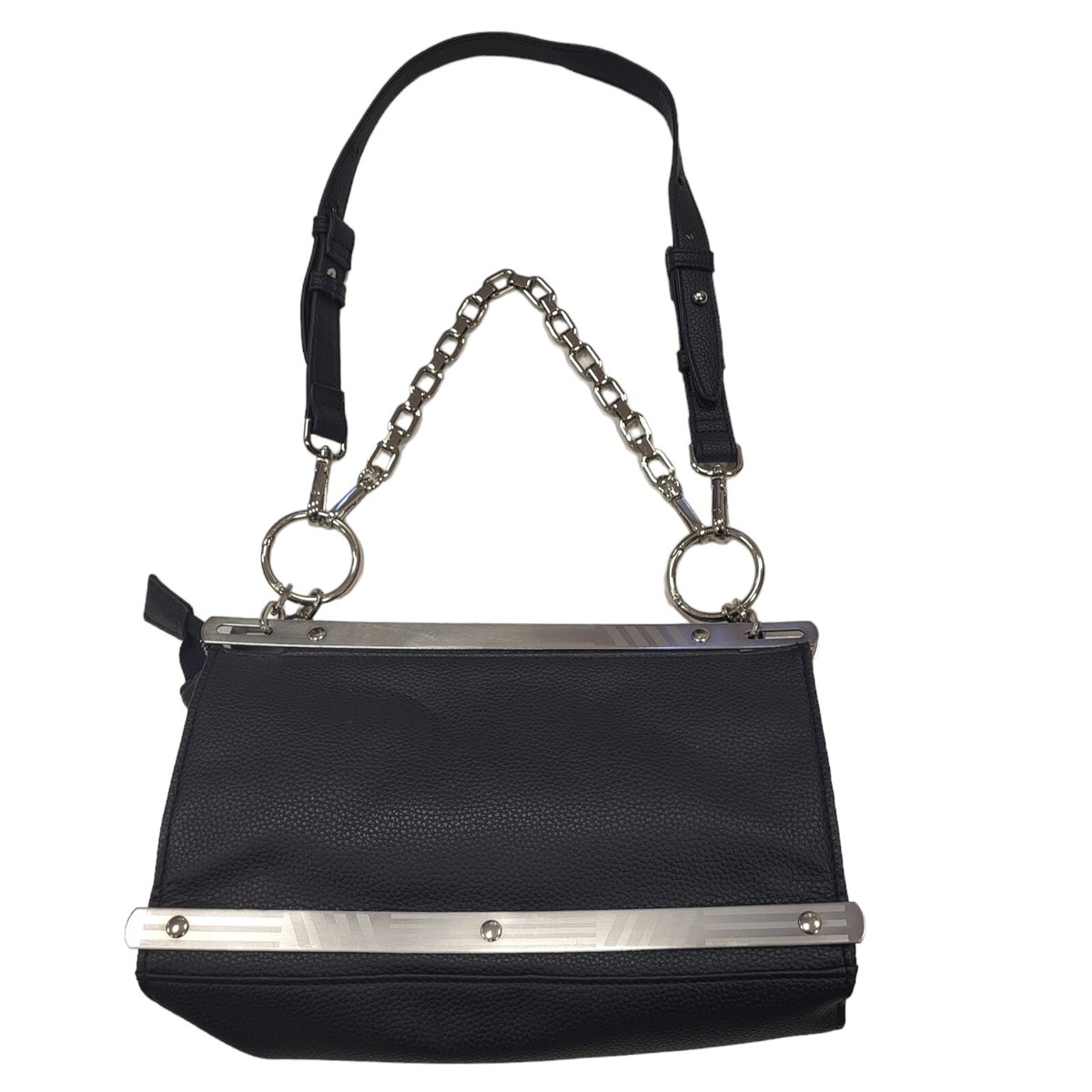 Maniere De Voir Vintage Black Leather Shoulder Bag Uk Women's Size 10