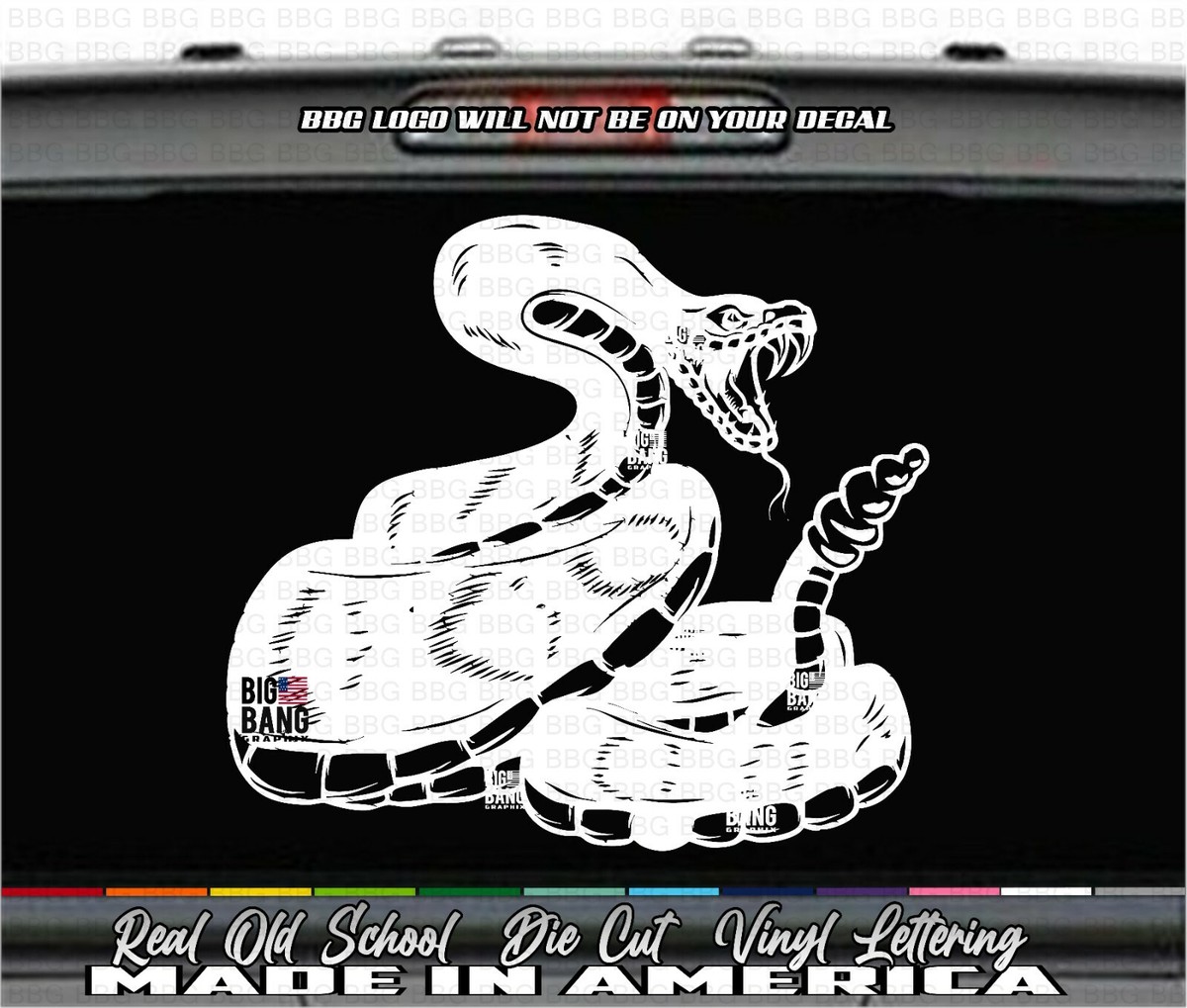 Rattle Snake Rattler Vinyl Decal Sticker Die Cut LARGE 12