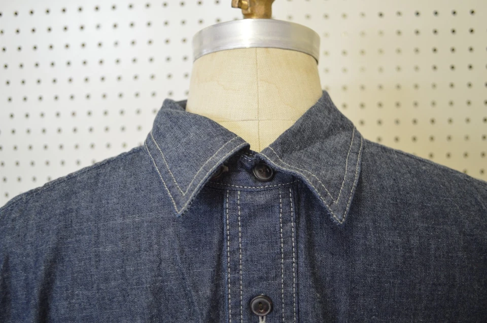 NUEVA Camisa Azul DENIM AMERICAN EAGLE Calce Clásico HOMBRE TALLA GRANDE HOMBRE Foto 4 de 4