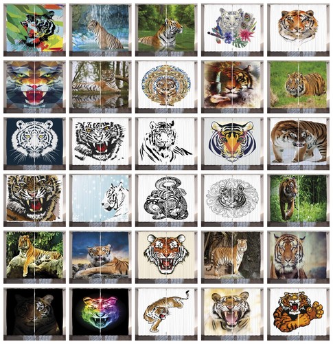 Tiger Curtains 2 Panel Set for Decor 5 Sizes Available Window Drapes