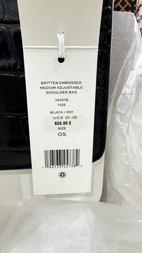Tory Burch 141019 Britten Embossed Black, Gold Women's Medium Shoulder Bag NWT - Picture 9 of 16