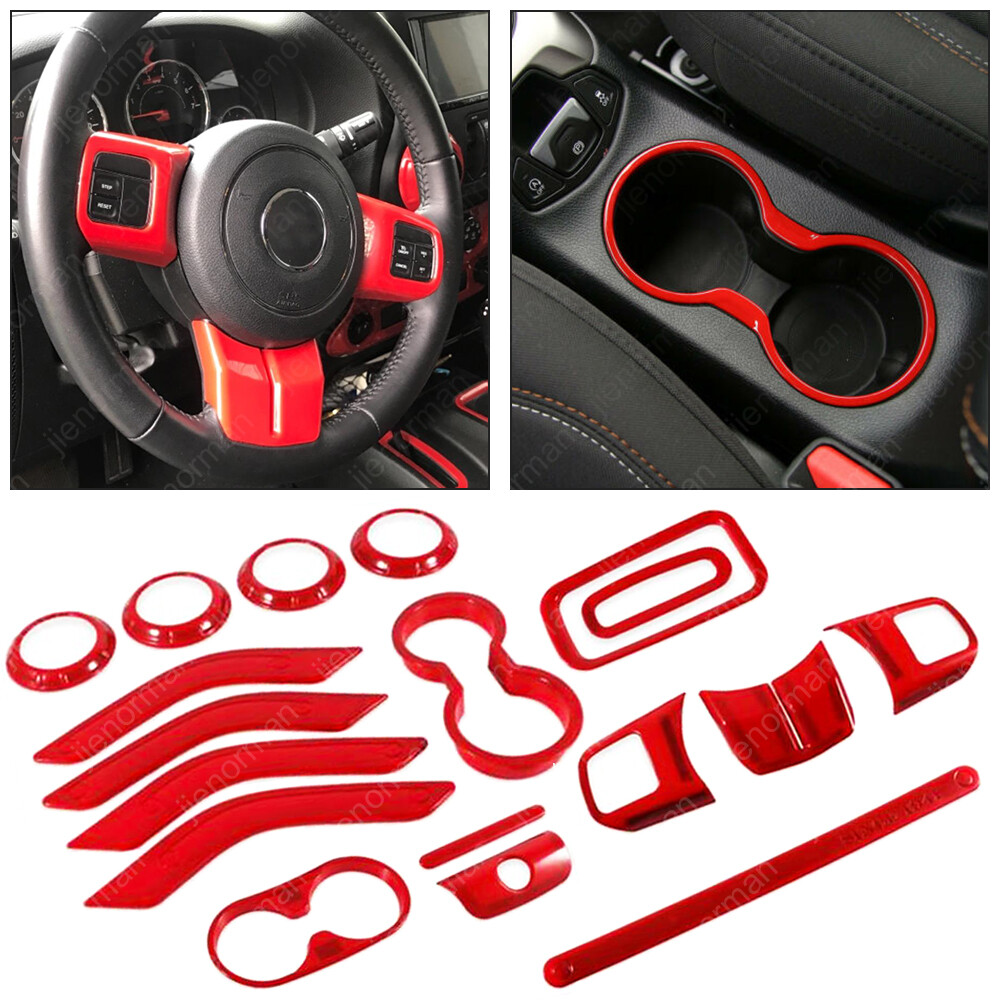 Interior Accessories Decor Trim Cover Kit 18 PCS for 2011-2017 Jeep Wrangler JK