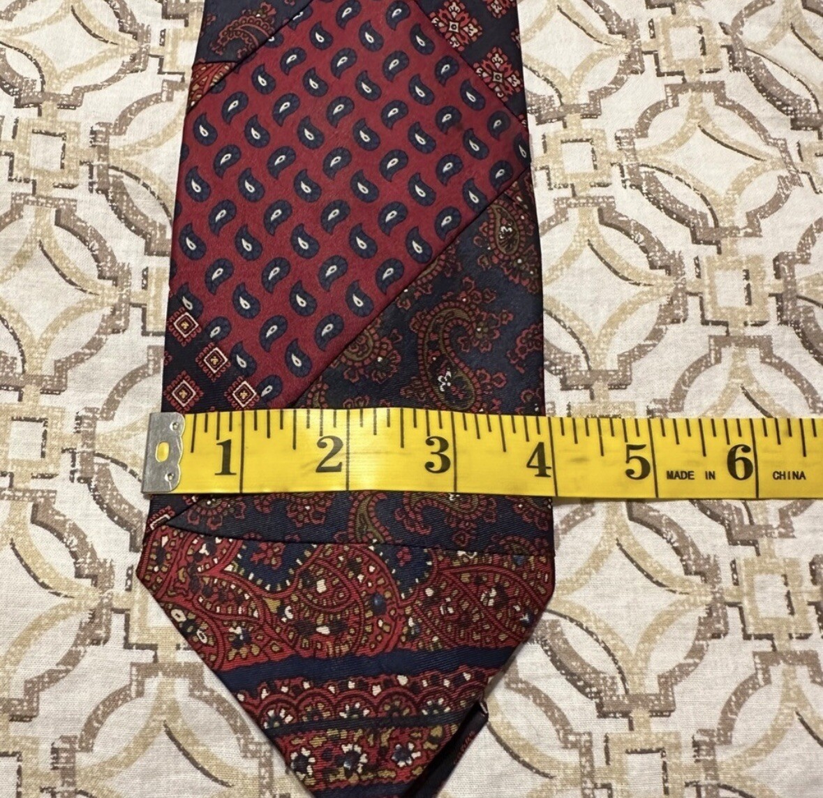 Robert Talbott Tie Patchwork Unique Red Hand Sewn… - image 10