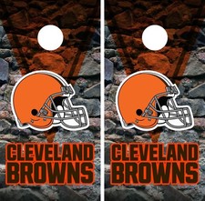 Cleveland Browns Rocks Cornhole Wrap NFL Skin Game Board Set Vinyl Decal CO58
