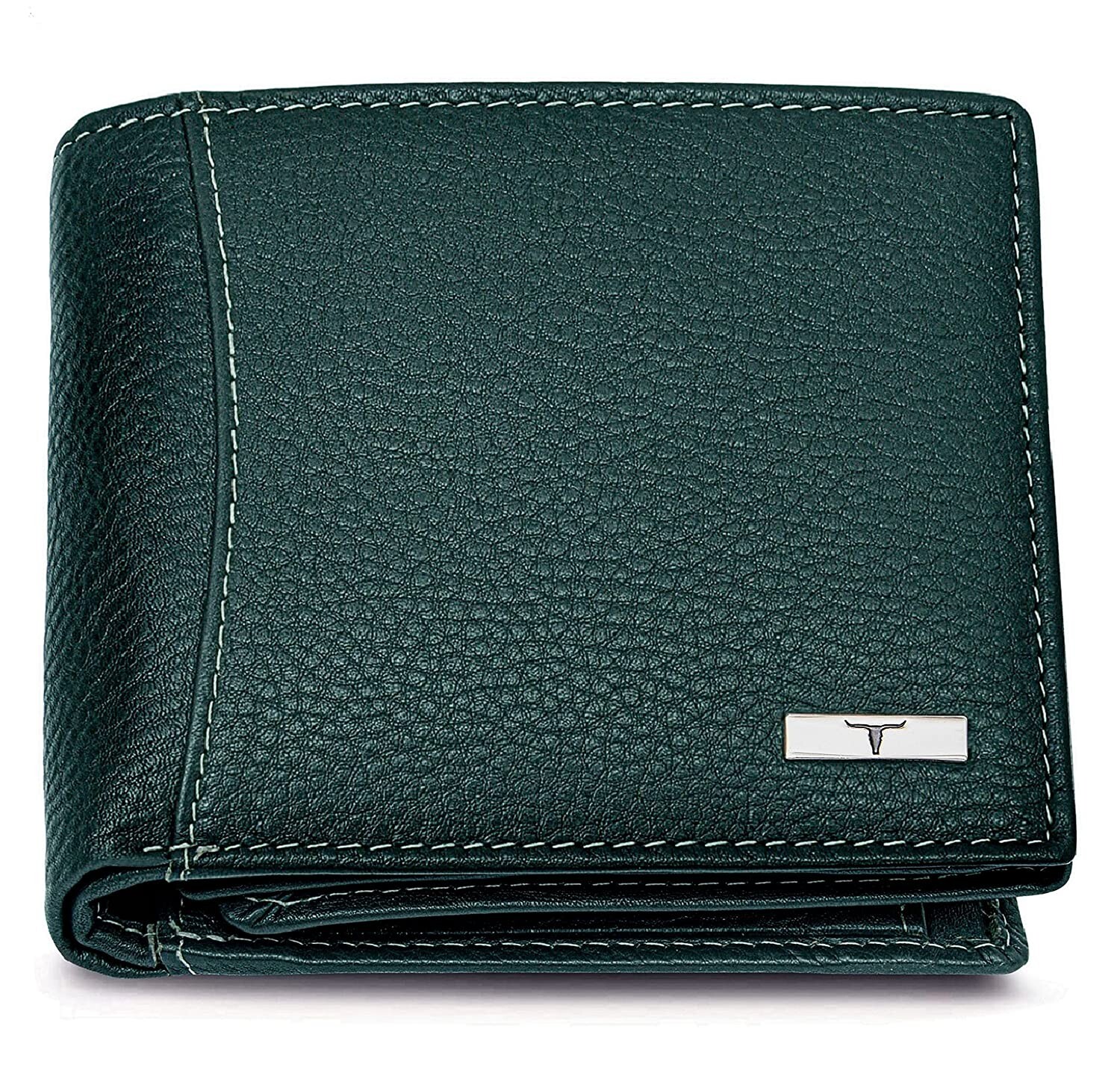 Vintage Green RFID Blocking Genuine Leather Bi-fold Wallet for Men