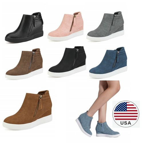 Womens Wedge Heels Ankle Boots 
