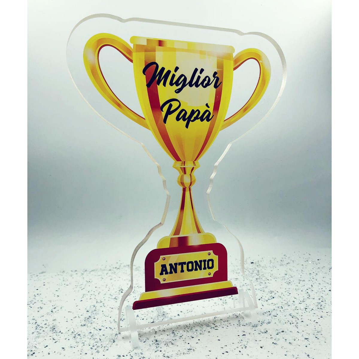 Vivajoy Targa Acrilica Per Papà – Regalo Di Natale Con Scritta Best Dad – 12x9x1 Cm – Elegante E Antigraffio