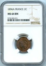 III Repubblica (1871-1940) 2 Centesimi Ceres 1896 a Paris NGC Ms 64 Bn