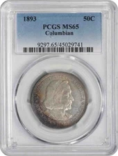 Columbian Commemorative Silver Half Dollar 1893 MS65 PCGS