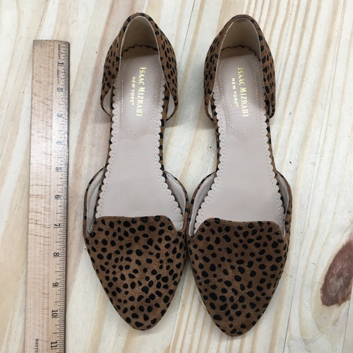 Isaac Mizrahi Zapatos Mujer 7.5 Estampado Animal Sin Cordones Planos Marrón Negro Imitación Gamuza - Imagen 5 de 14