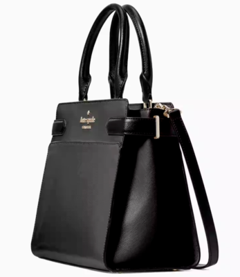 Kate Spade Staci Medium Satchel Black Saffiano Leather Purse