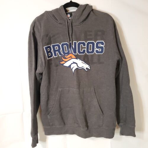 NFL Team Apparel Denver Broncos Gray Pullover Hoodie Youth Sz Large - Afbeelding 1 van 9