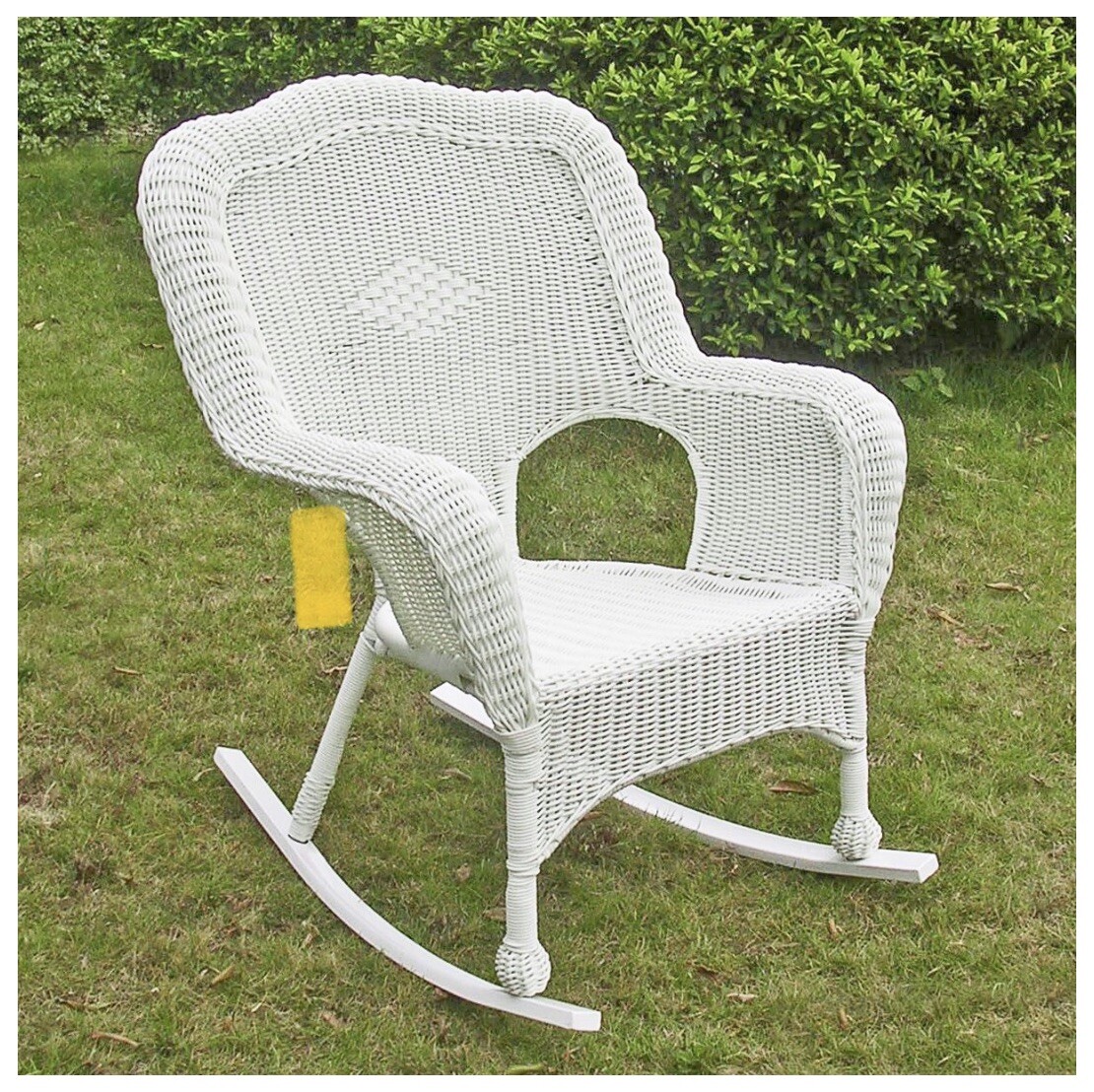 pair of Brand New White Resin wicker rockers eBay