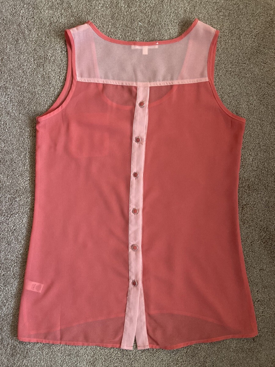 Chemisier Femme Peach – Col Chemise, Manches Longues Transparent – Taille S – Neuf Sans étiquette