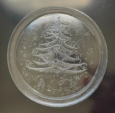 Vtg 13" Les Verreries De Saint Gobain Christmas Tree Plate Platter Duralex Glass