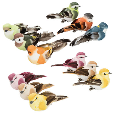 6-Stk. Deko Clips Vogel Metallklammer Dekor Blumen Garten Wohnung