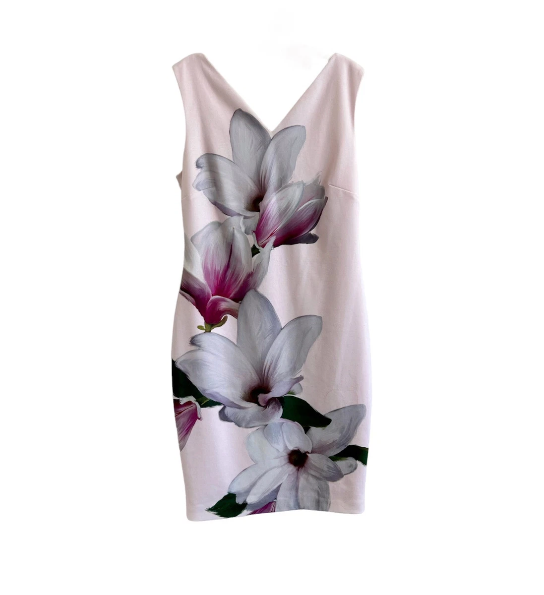 Ted Baker Mildura Floral Dress Pink Magnolia Size 10 eBay