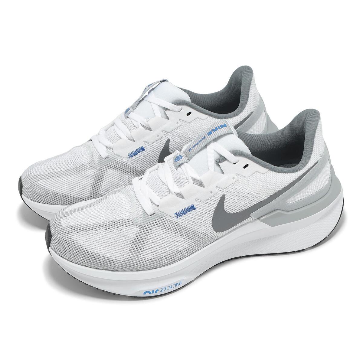 Nike Air Zoom Structure 25 White Grey Blue Men Road Running Nike Air Zoom Structure 25 White Grey Blue Men Road Running