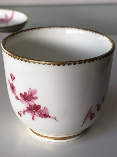 Sevres porcelain Floral Cup and Saucer, date mark for 1766 - Picture 7 of 15