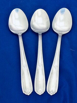 FARBERWARE CASSELBURY 3 PLACE OVAL SOUP SPOONS STAINLESS STEEL GLOSSY 18/8 