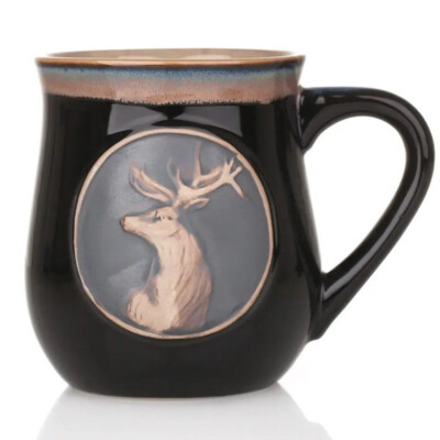 Glen Appin Stoneware Piping Hot Mug Featuring A Scottish Highland Stag Housewarm