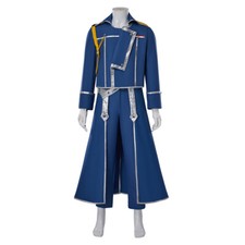 Anime Fullmetal Alchemist Roy Mustang Costume Ribbed Bottom Swing Pants W/Glove