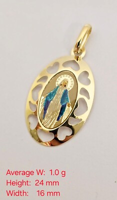 14K Jungfrau Maria Gold religiöse Emaille Dame von Guadalupe Anhänger für Halskette