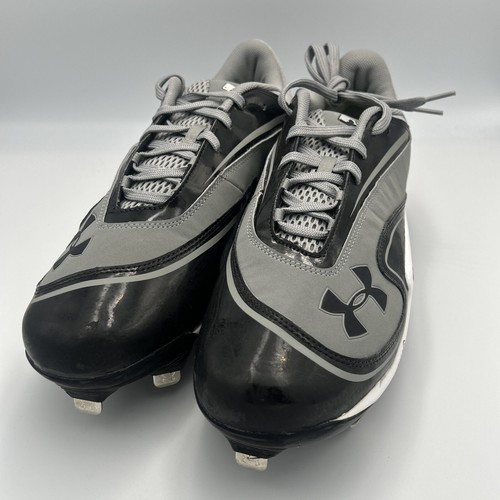 Under Armour Micro G Baseball Cleats YYII-S1 Mens 13 US Gray Black Metal Cleat - Picture 3 of 7