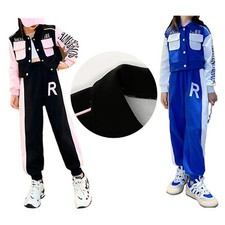 Kids Girls Streetwear Modern Sweatsuit Fashion Dancewear Athletic Tracksuit