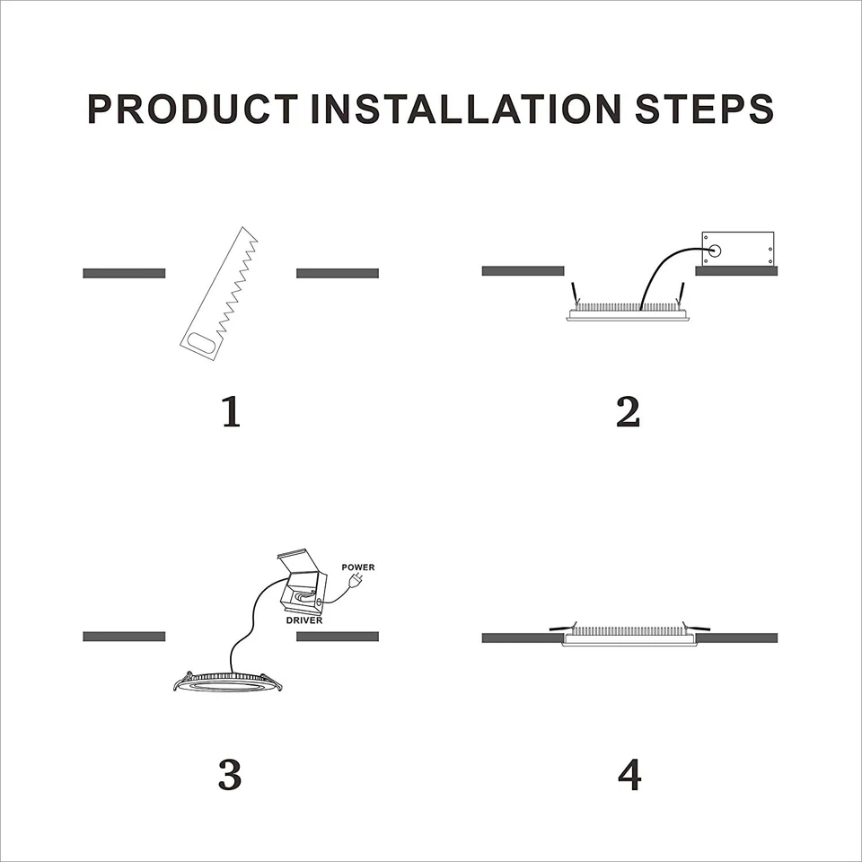 6 inch 12W LED Recessed Ceiling Panel  Lights Slim Lamp Fixture Dimmable 6 Pack - Image 4 of 4