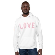 Heart on Sleeve, Unisex Hoodie, Rainbow Heart, Valentine's Day, Love Hoodies
