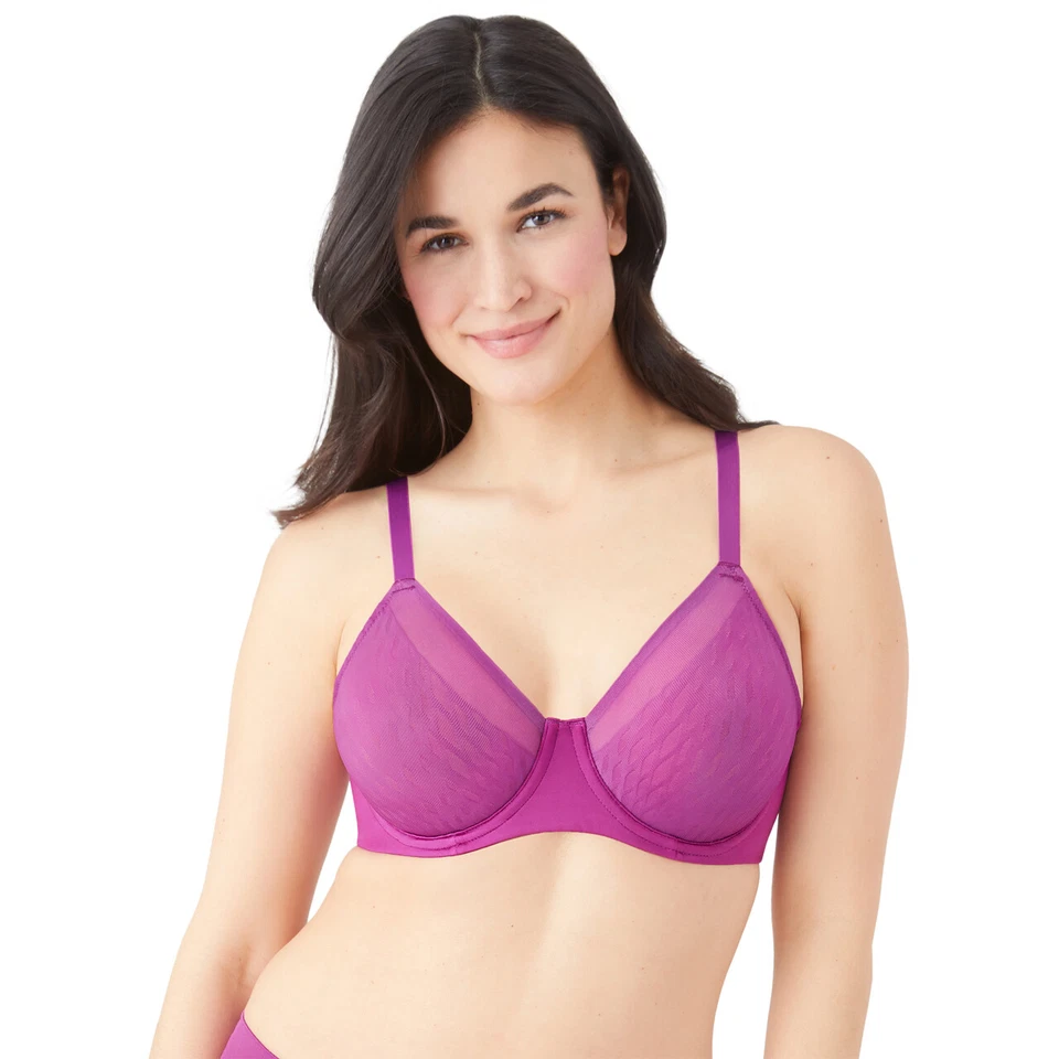 Wacoal ELEVATED ALLURE Hollyhock Purple UW Bra 32DD & B-SMOOTH Hi Cut Brief M Foto 4 de 4