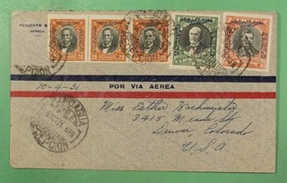 DR WHO 1931 CHILE OVPT AIRMAIL RANCAGLIA TO USA R57445
