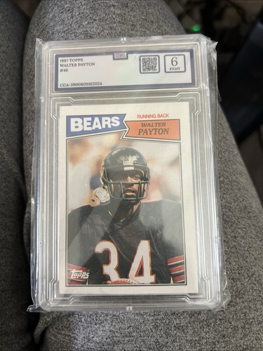Tarjeta de fútbol americano 1987 Topps #46 Walter Payton CSG 7,5 casi nueva + graduada - Imagen 2 de 7