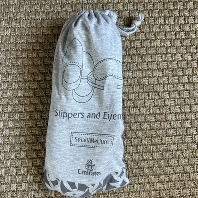 EMIRATES First Class, Slippers and Eye Mask Set- Small/Medium NEW