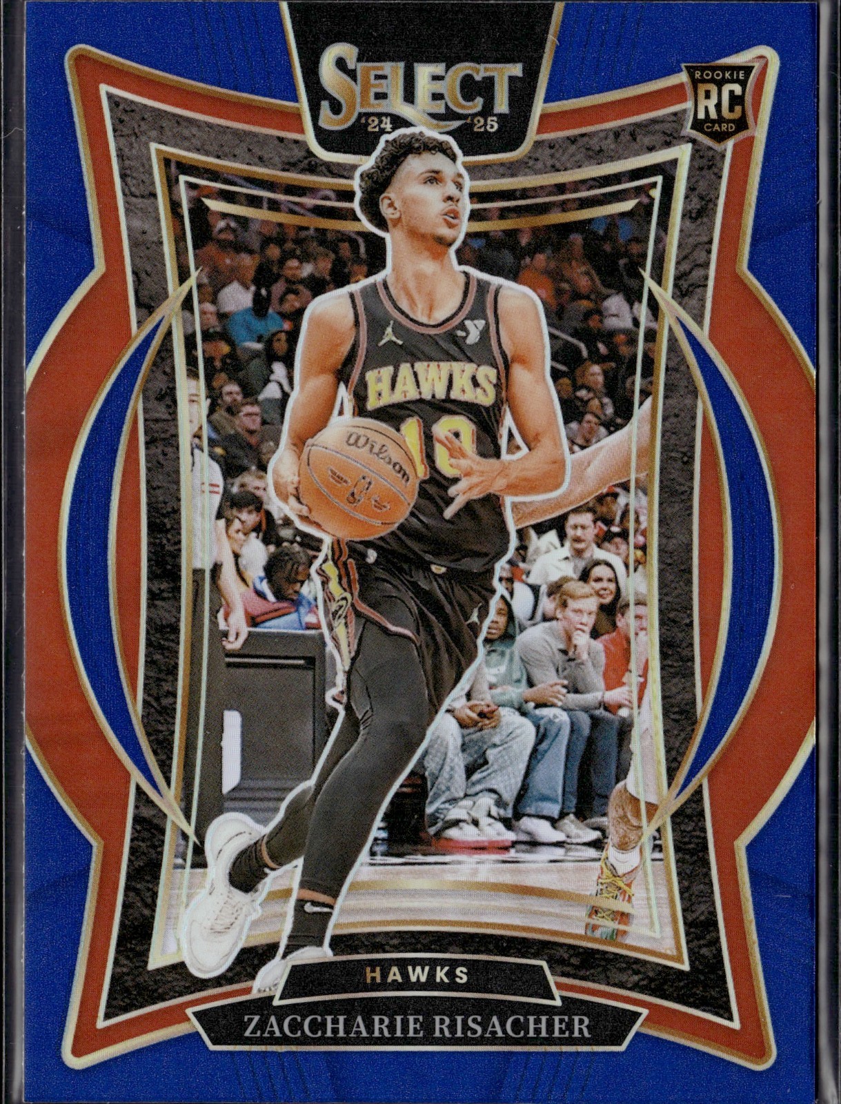 2024-25 Panini Select - Concourse Zaccharie Risacher #86 Blue Prizm (RC)