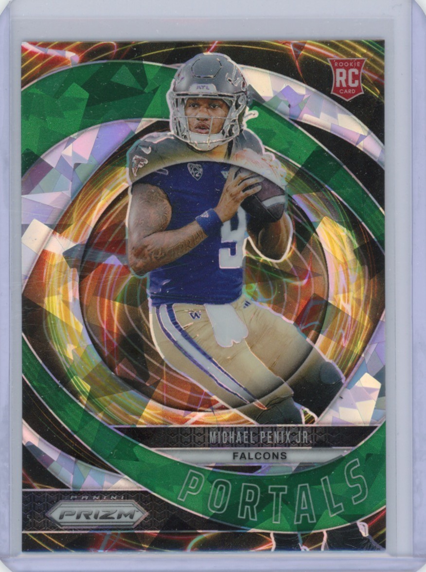 2024 Panini Prizm - Portals Green Cracked Ice Michael Penix Jr. (RC) no. 6