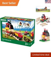 Durable World Farm Railway Set - 20-Piece Toy Train Set for Creative Learning